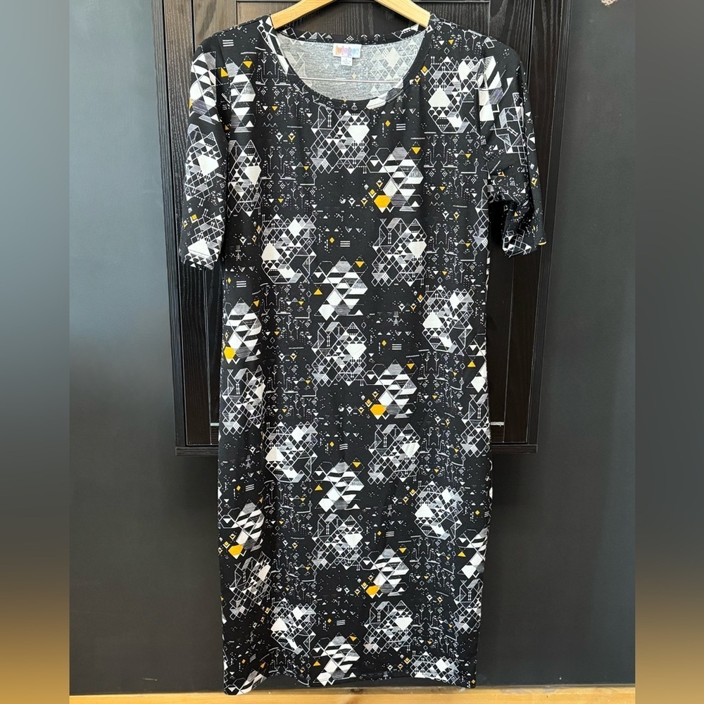 Lularoe Black Julia Geometric Print Dress